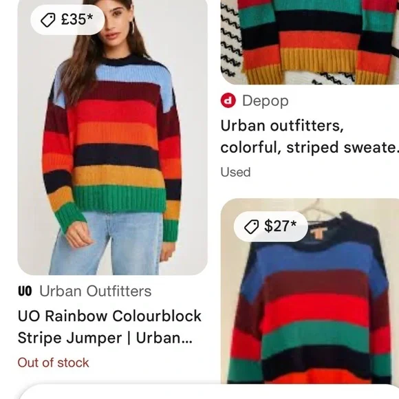 Urban Outfitters Rainbow Color Block Sweater - Picture 5 of 5
